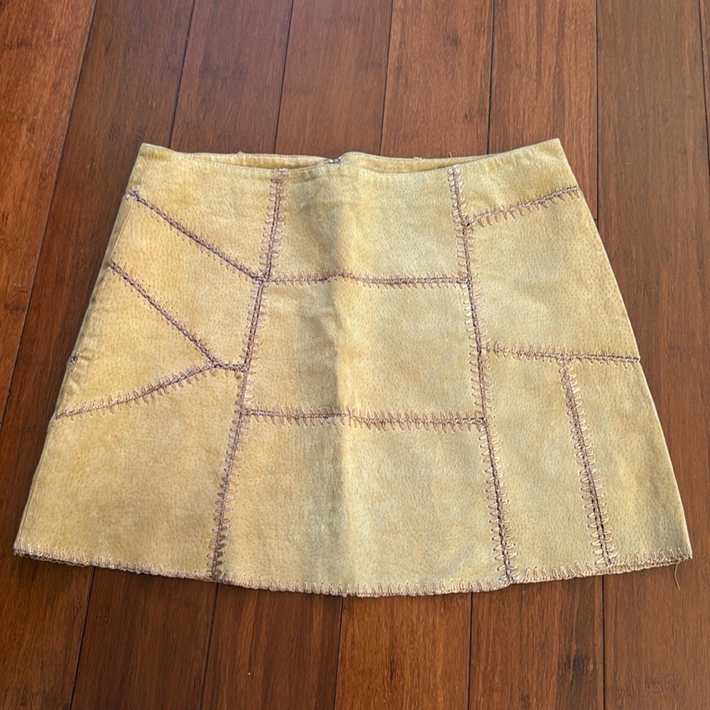 Suede Patchwork Mini Skirt - image 1